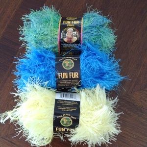 Fun fur yarn by lion brand 3 skeins 4.4oz total